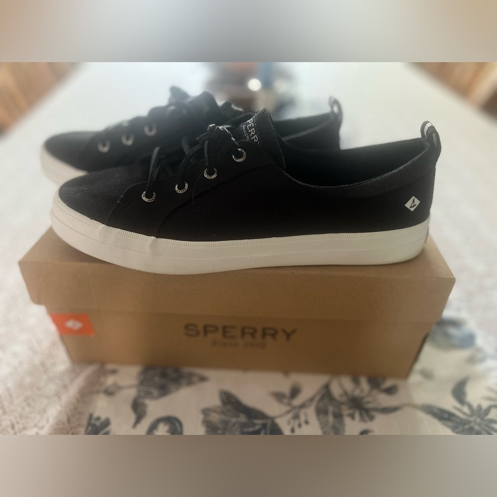 Sperry Crest Vibe Linen Sneakers, Black - Picture 4 of 8